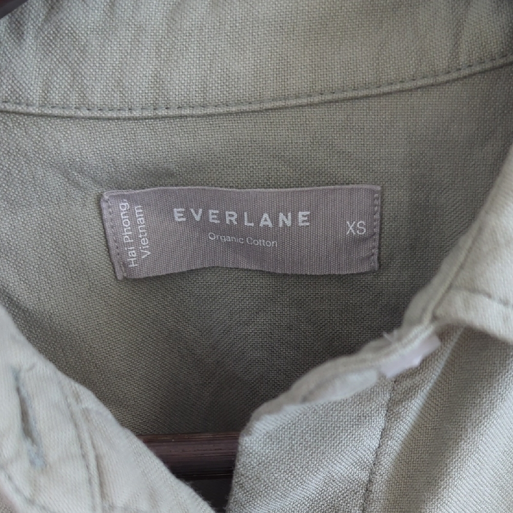 Everlane Women's Sage Button Down Shirt Boxy Cropped - Picture 2 of 4